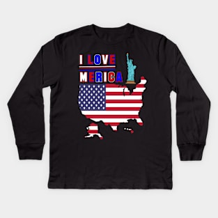 I love Merica Kids Long Sleeve T-Shirt